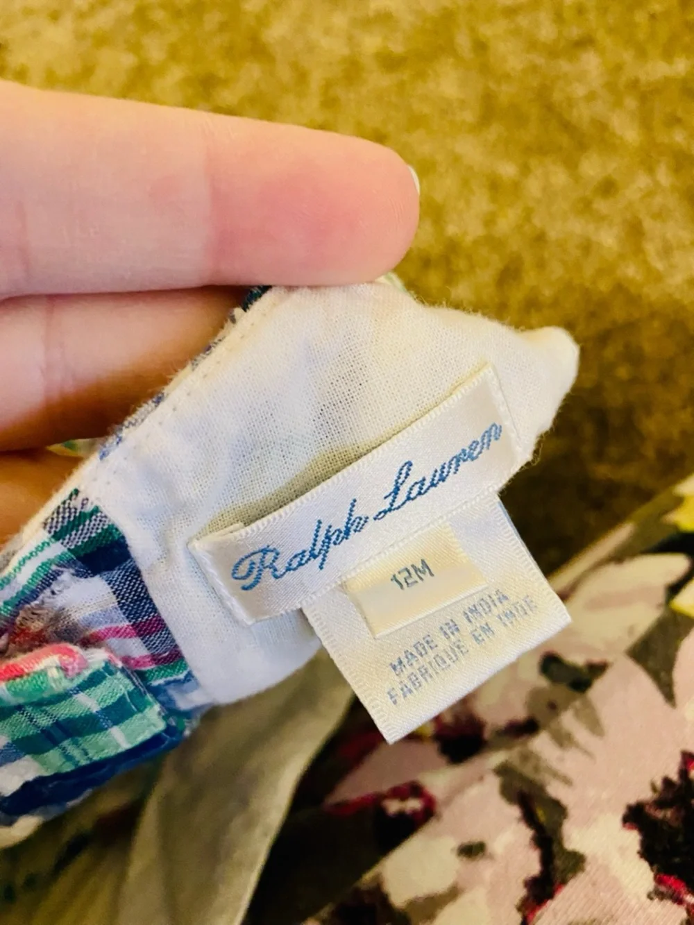 EUC Ralph Lauren Multicolor Plaid Sundress with White Waistband